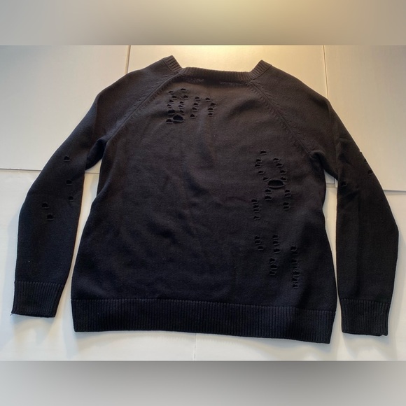 Express Distressed Black sweater large - Picture 9 of 11